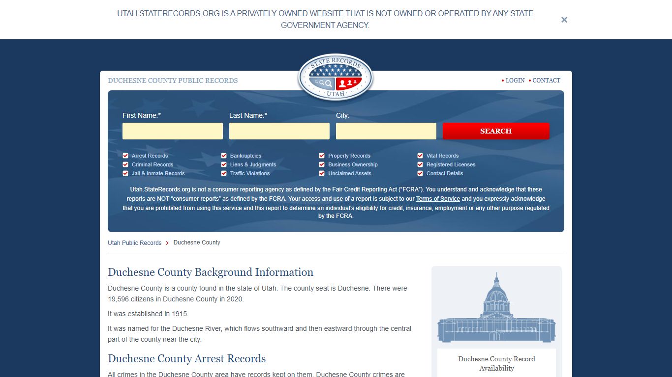 Duchesne County Arrest, Court, and Public Records | StateRecords.org