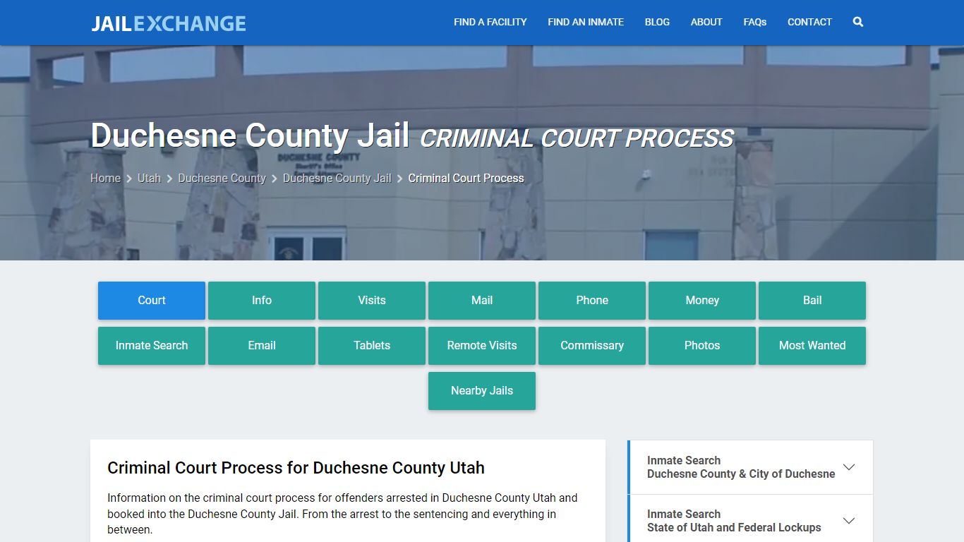 Duchesne County Jail Criminal Court Process - Jail Exchange