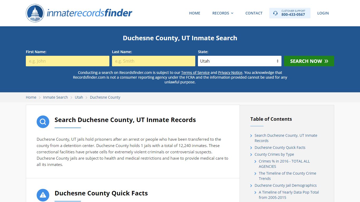 Duchesne County, UT Inmate Lookup & Jail Records Online